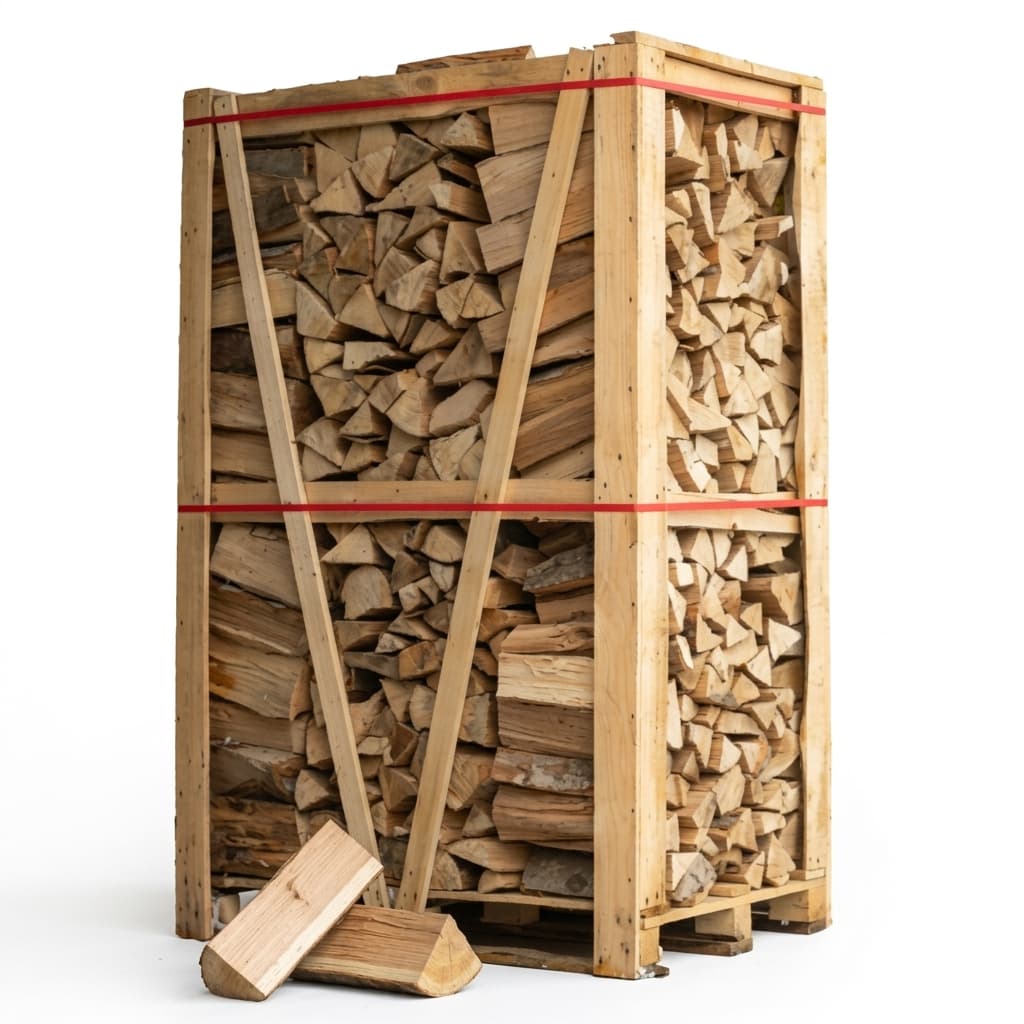BoisPasCher — Lot 2 Palettes Bûches Chêne-Hêtre 33cm Bois Sec