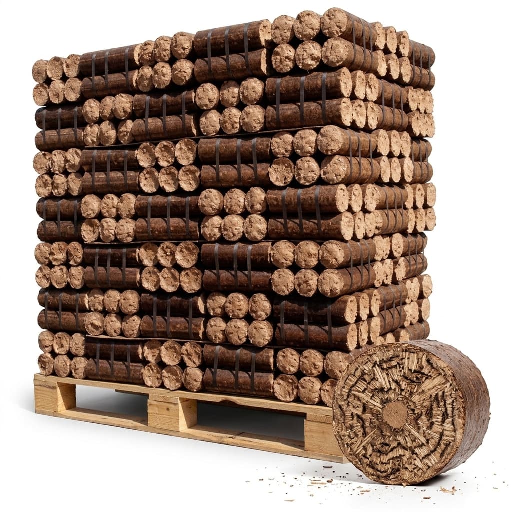 BoisPasCher — Bûches Densifiées Mixtes Palette 960kg Pas Cher