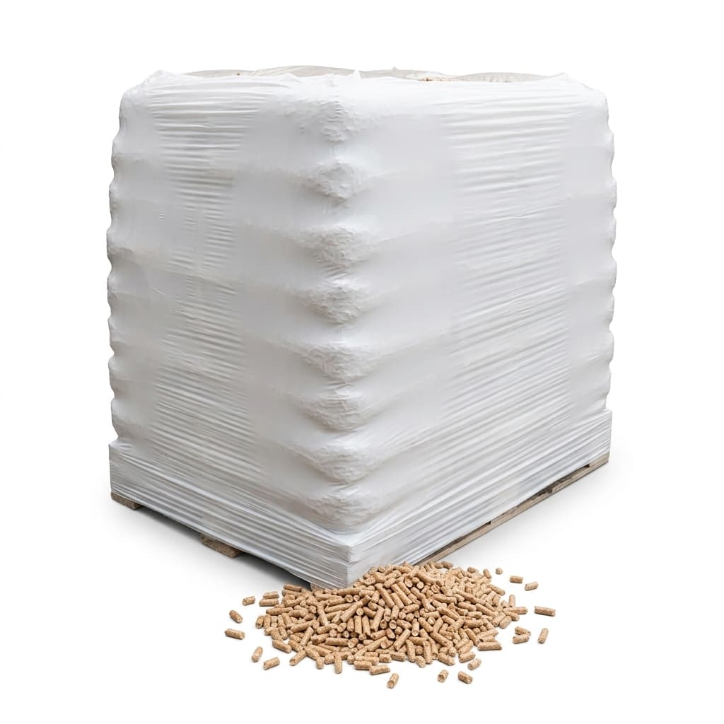 BoisPasCher — Granulés GOLD 100% Résineux Palette 65 Sacs Prix Bas