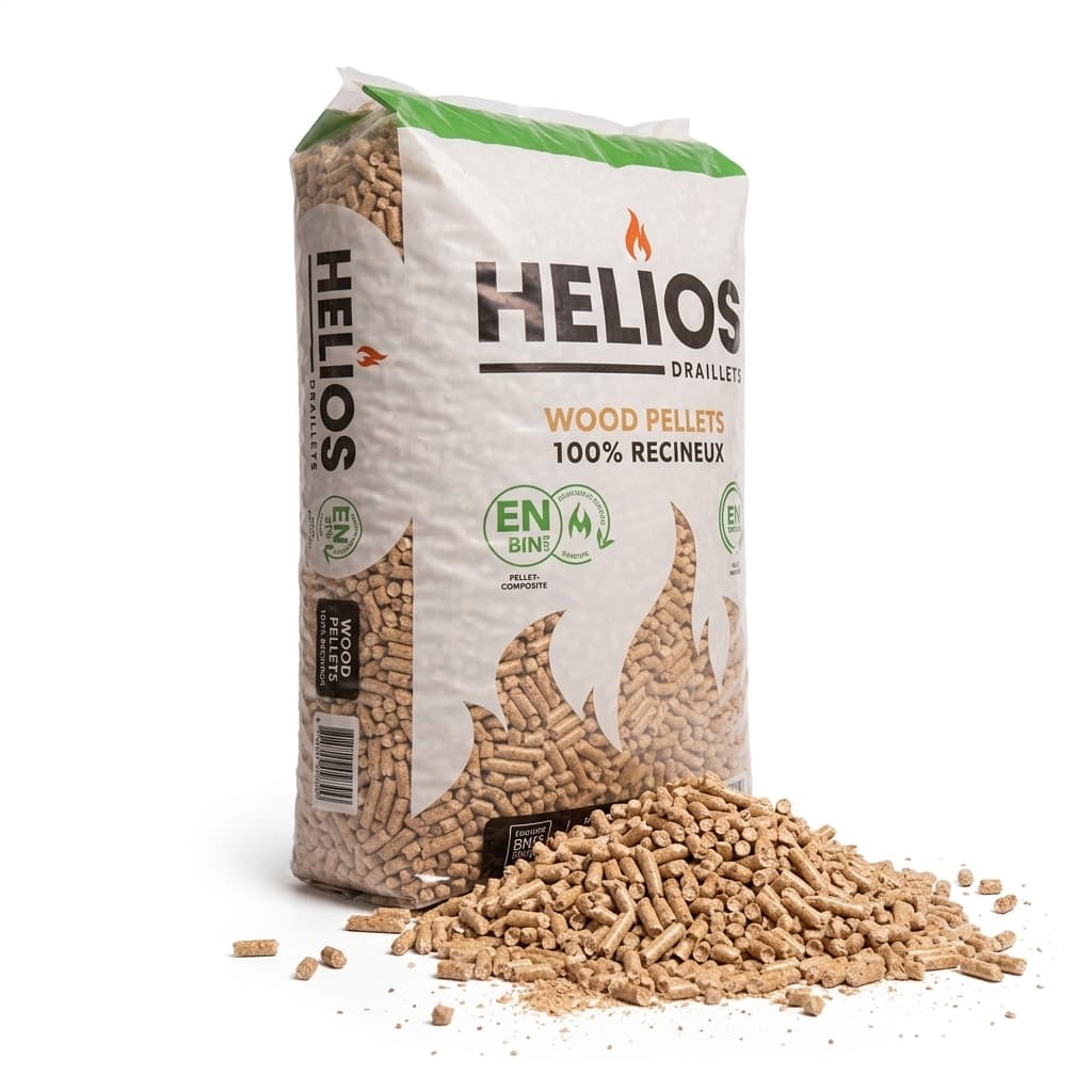 BoisPasCher — Pellets HELIOS 100% Résineux 65 Sacs Meilleur Prix